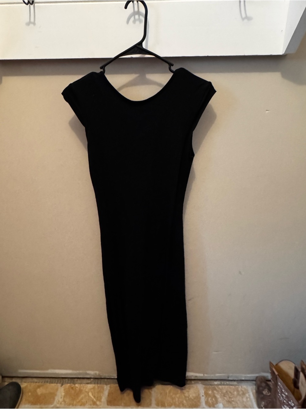 a new day Black Cap-Sleeve Maxi Dress
